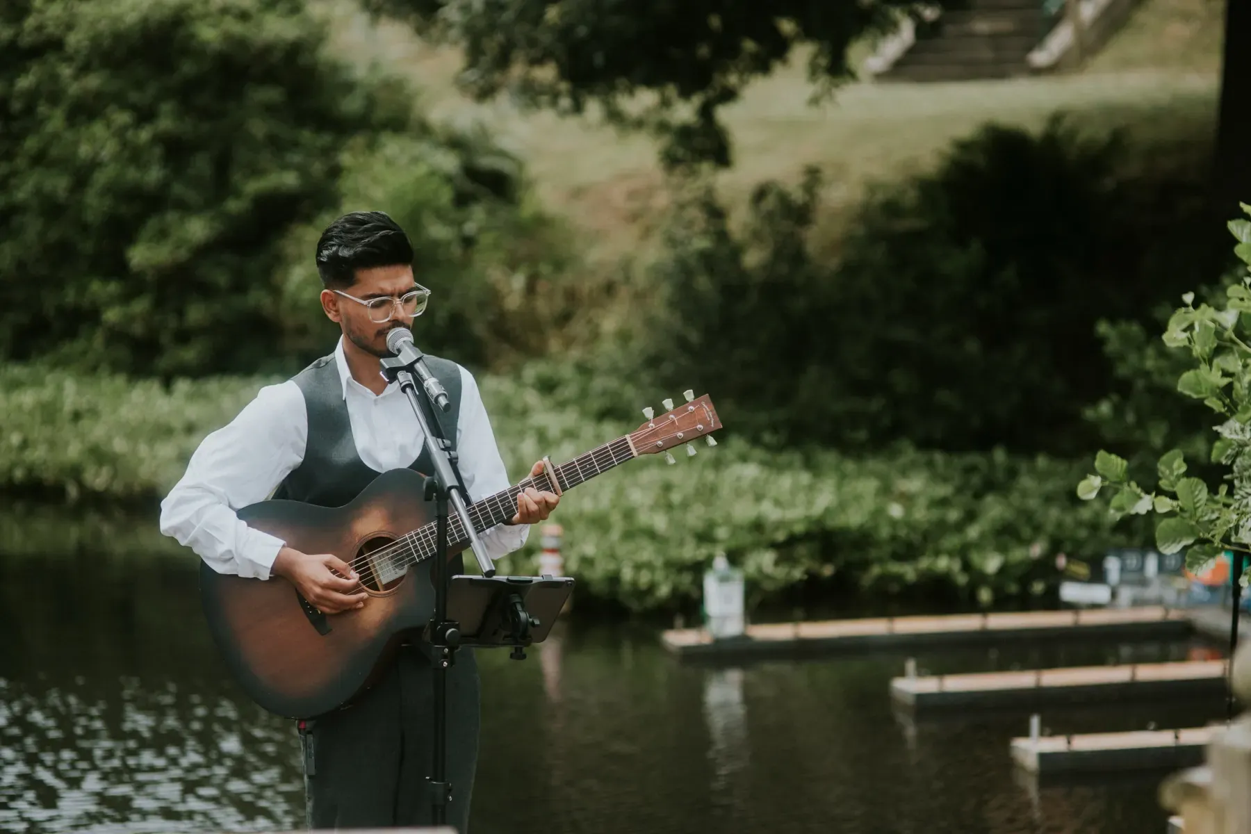 Puskar Silwal performing live acoustic wedding music